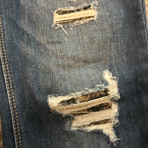 White House Black Market Skinny Jeans - Gold Sequin detail - Picture 2 of 7